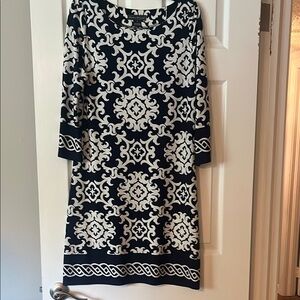 Jessica Howard Navy and White Long Sleeve Dress